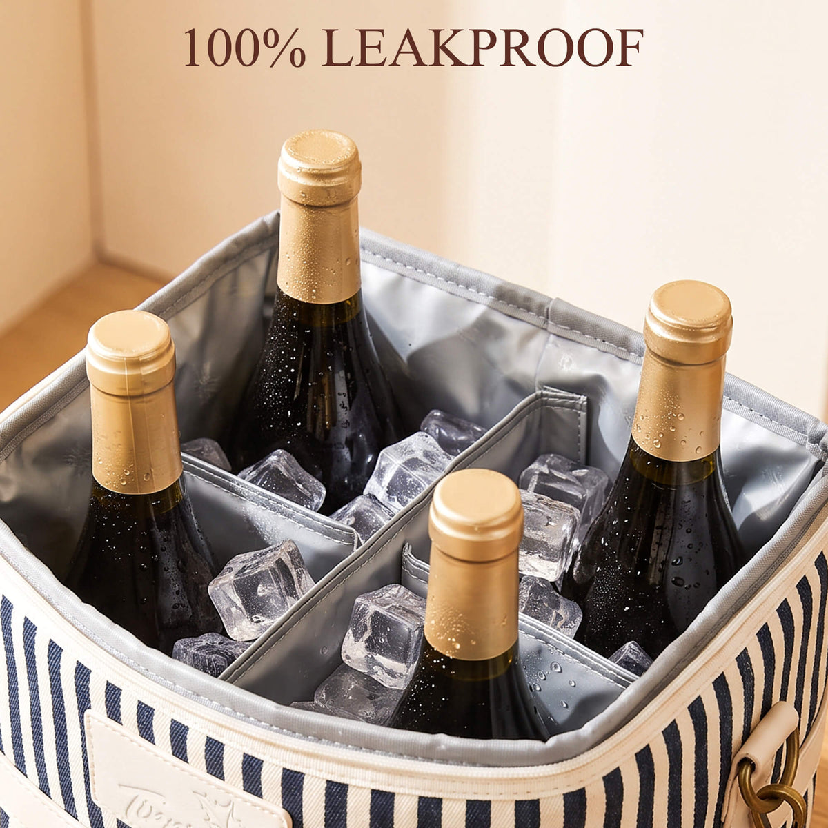Tirrinia 4-Bottle Insulated Wine Carrier — Picnic-Ready, Leakproof & Stylish