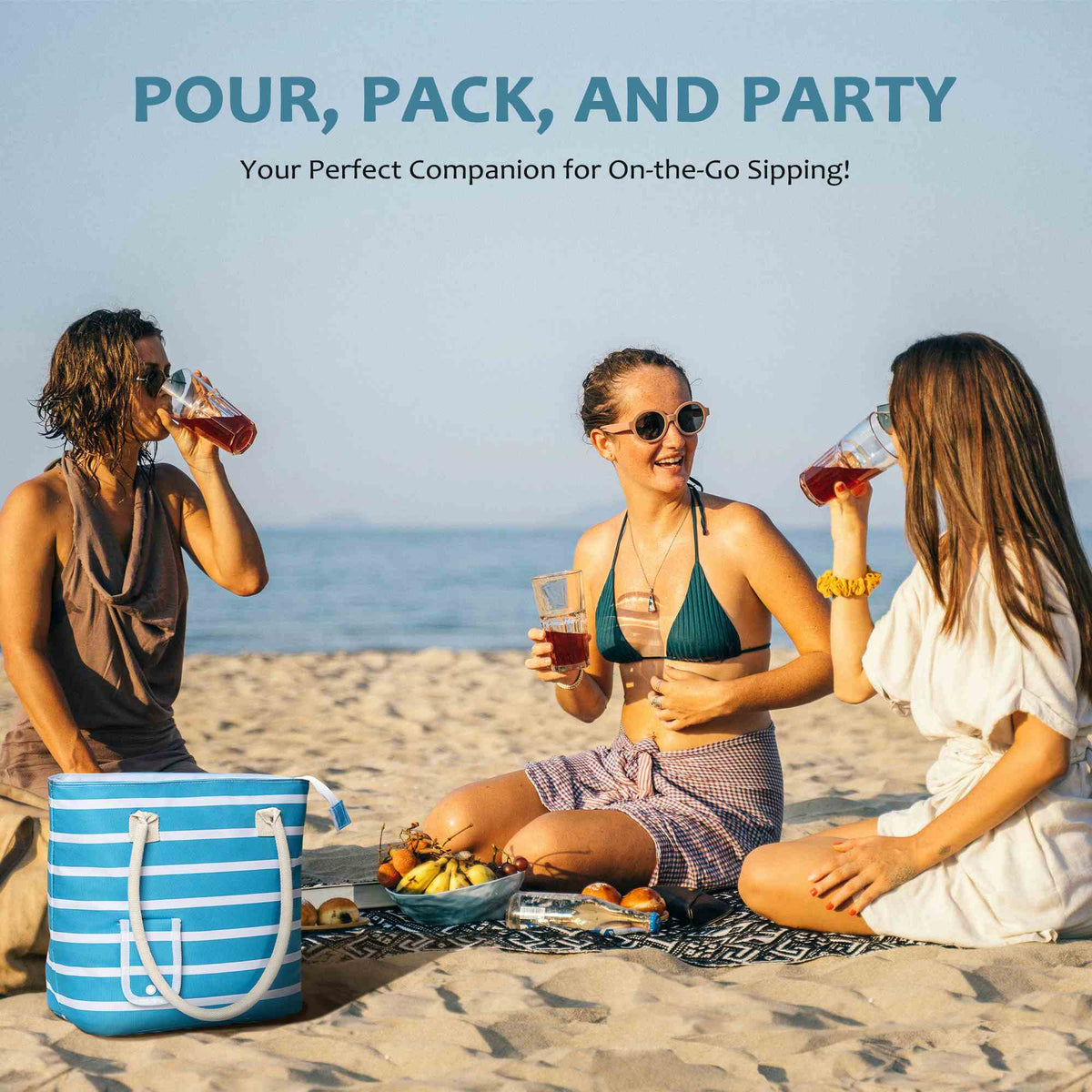 1.5L Wine Purse with Hidden Spout & Wine Bladder – Insulated Wine Tote Bag, Reusable Wine Travel Bag for Picnics, Beach & Parties