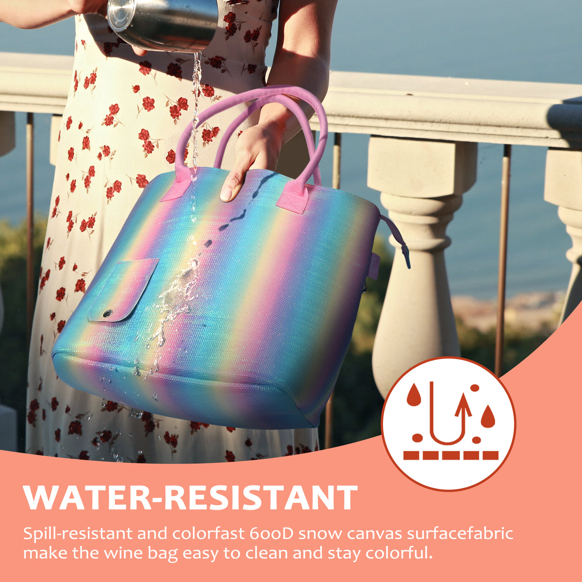 1.5L Wine Purse with Hidden Spout & Wine Bladder – Insulated Wine Tote Bag, Reusable Wine Travel Bag for Picnics, Beach & Parties