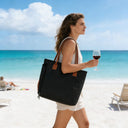 Tirrinia Insulated Wine Purse Tote Bag with Hidden Spout, Leakproof Purse Carrier Holds 2 Bottles (1.5L), Beach Cooler for Tr