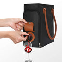 Tirrinia Insulated Wine Purse Tote Bag with Hidden Spout, Leakproof Purse Carrier Holds 2 Bottles (1.5L), Beach Cooler for Tr