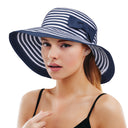 Tirrinia Elegant Chic Women's Striped Straw Hat with Bow Tie - Fashion Accessories -> Clothes Accessories -> Hats product pho