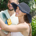 Tirrinia Womens Striped Straw Hat for Summer