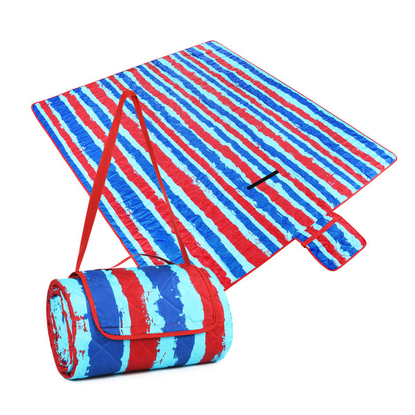 Quality Large Picnic Blanket 70" X 80" with USA Pattern Design