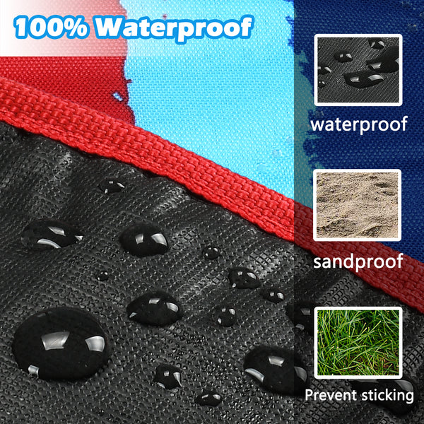 Quality Large Picnic Blanket 70" X 80" with USA Pattern Design