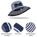 Tirrinia Elegant Chic Women's Striped Straw Hat with Bow Tie front view