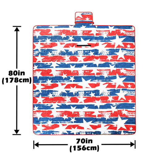 Quality Large Picnic Blanket 70" X 80" with USA Pattern Design