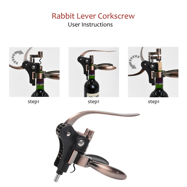 Kato by Tirrinia 7-Piece Rabbit Wine Opener Set – Professional Wine Accessories Gift Box
